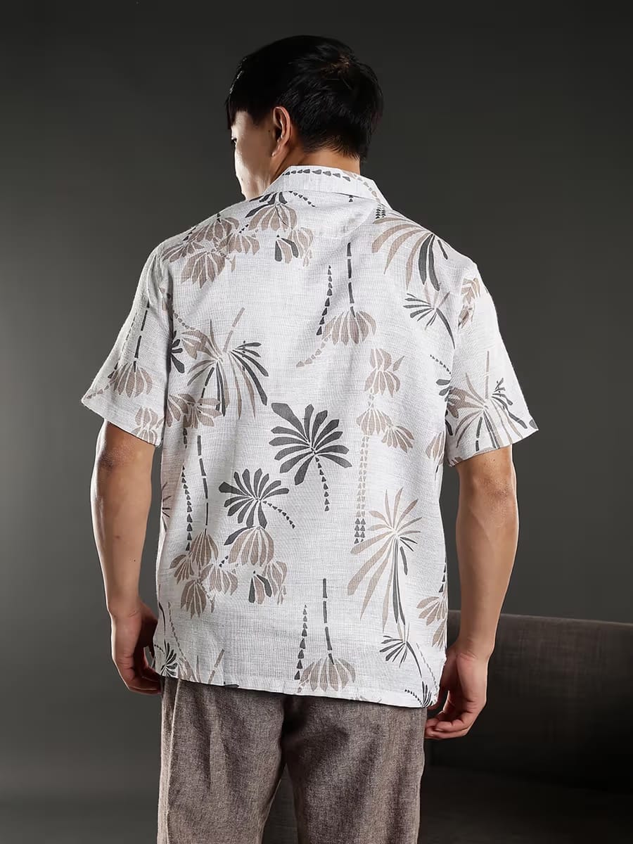 Men’s Tropical Print Casual Shirt