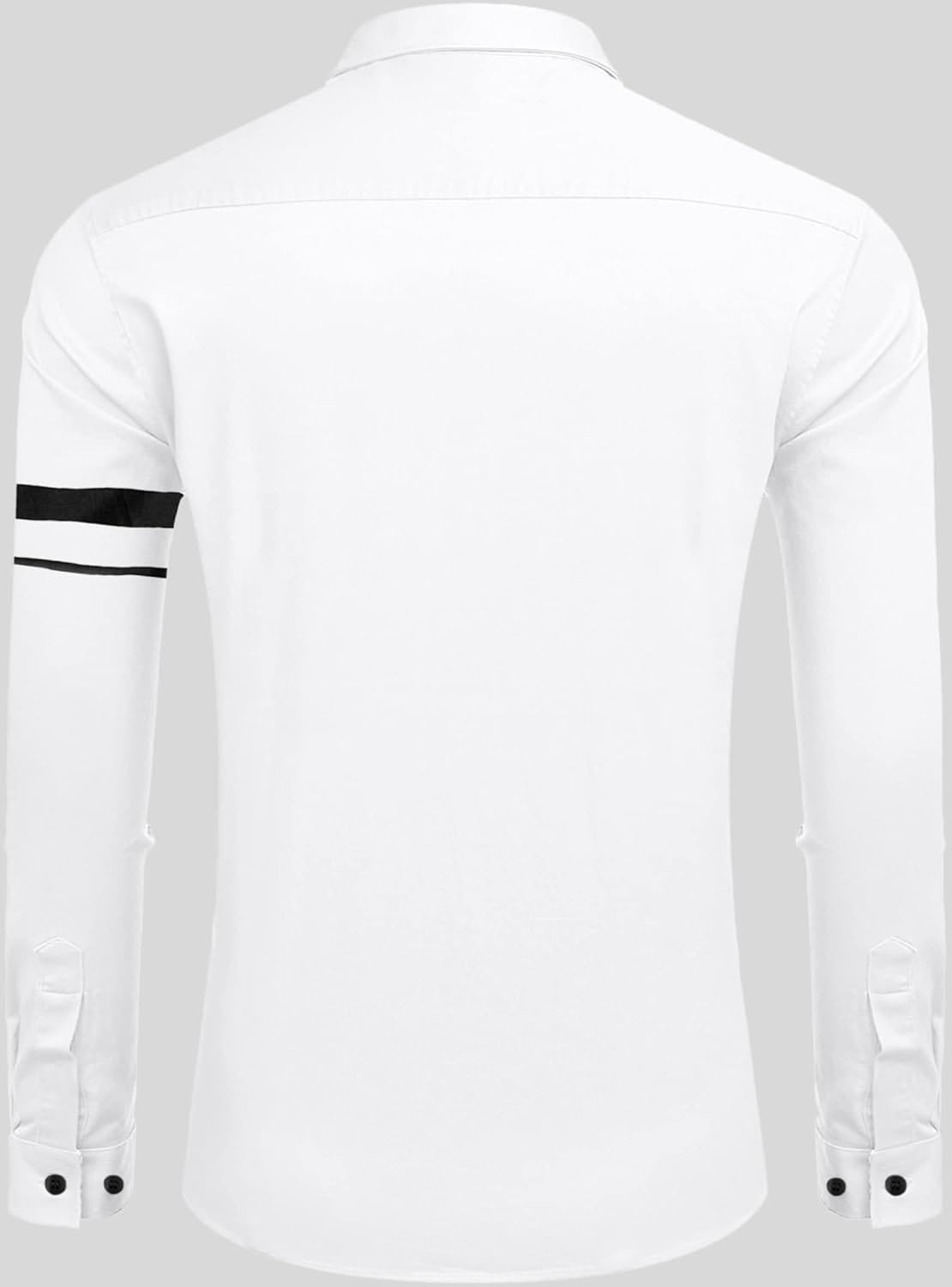 Zartha India Men’s White Modern Dual-Stripe Casual & Partywear Shirt
