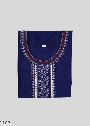 Women’s Navy Blue Embroidered Kurti
