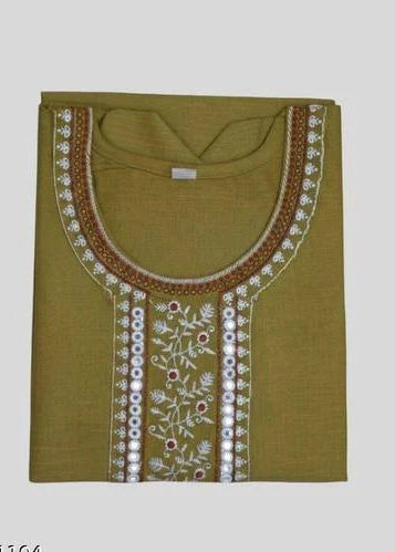 Women’s Olive Green Embroidered Kurti