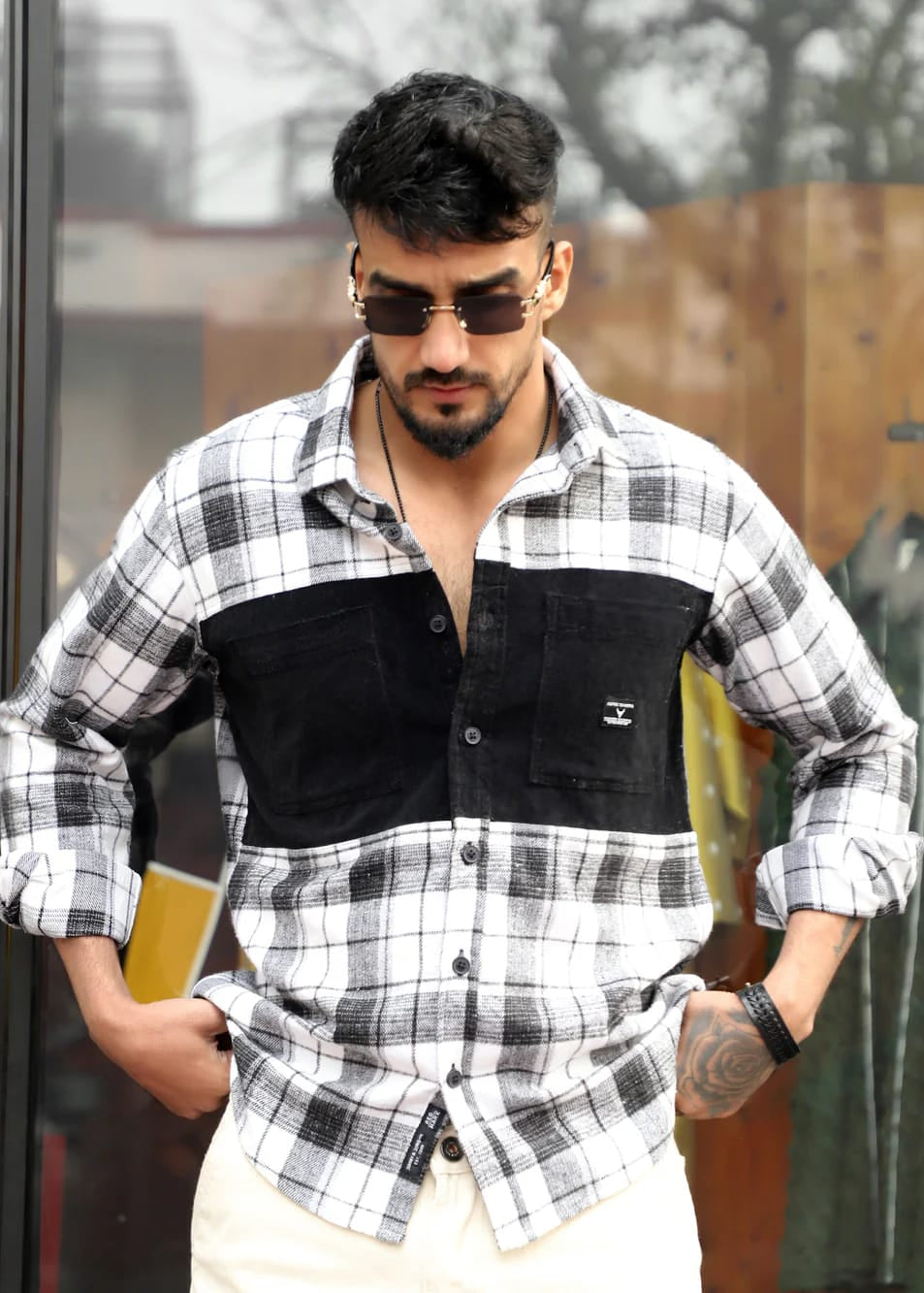 minimalist office wear to bold digital prints. Shirt.