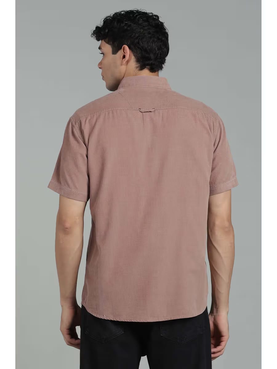 Men’s Solid Mauve Casual Shirt