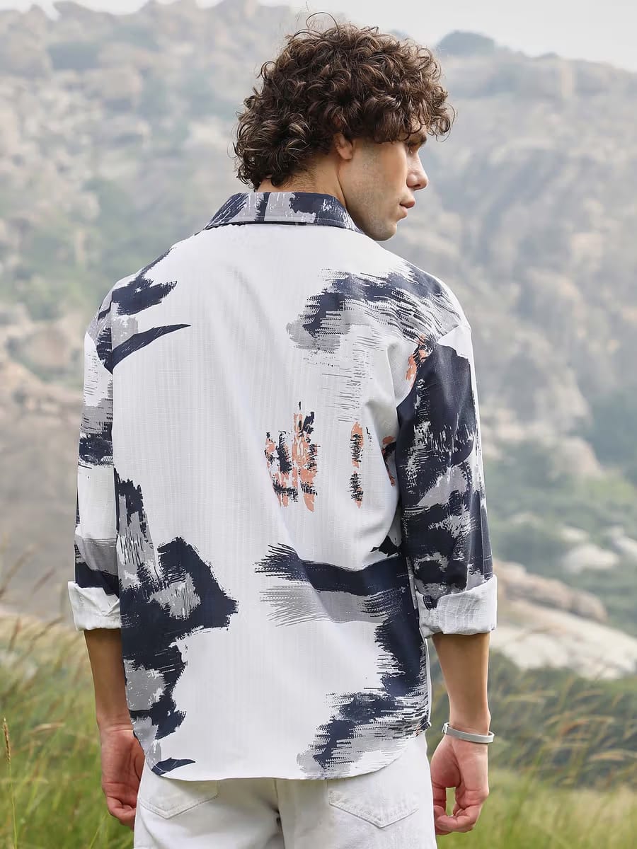 Men’s Abstract Print Casual Shirt
