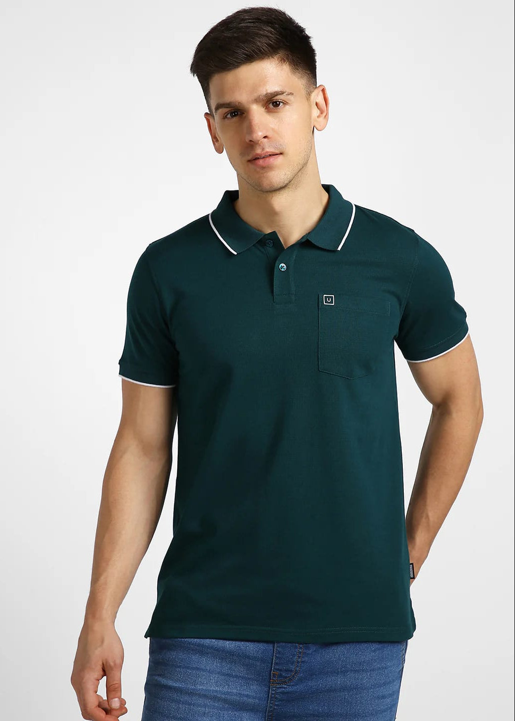 Men’s Premium Solid Polo T-Shirt with Pocket – Dark Green