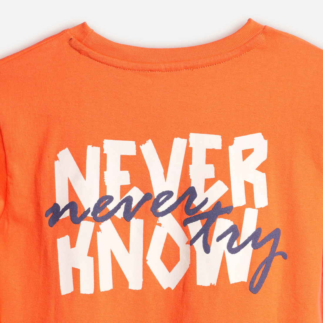 Kids' Orange Full-Sleeve Printed T-Shirt