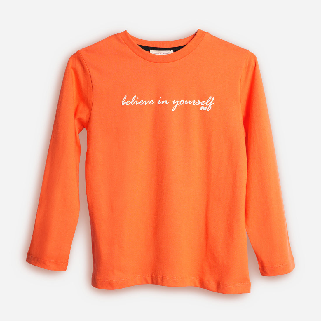 Kids' Orange Full-Sleeve Printed T-Shirt