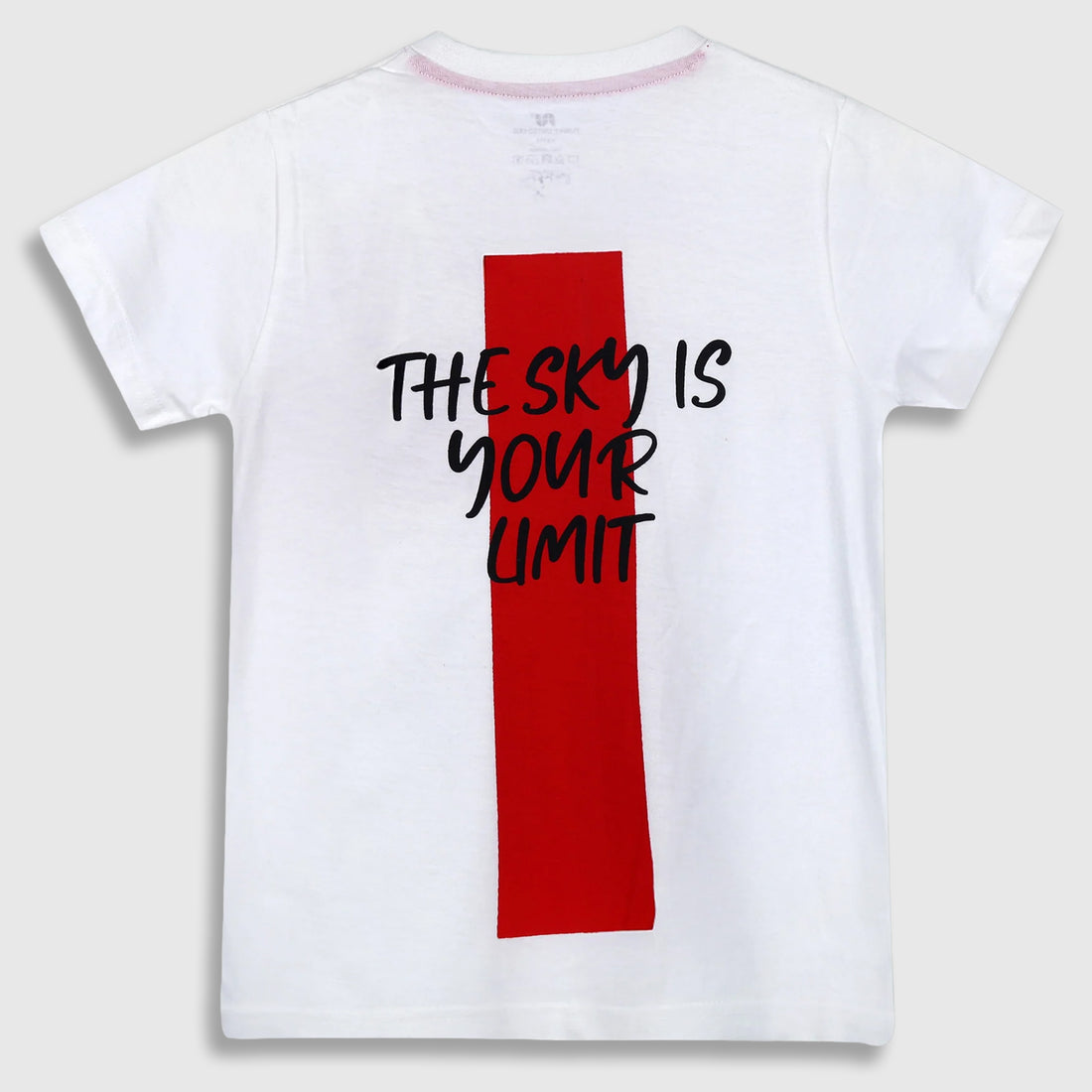 Boys White T-Shirt with Red Pocket | Short Sleeve Casual T-Shirt