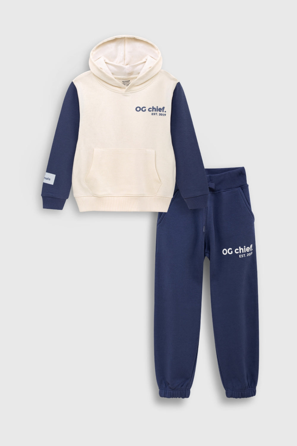 Kids Colorblock Hoodie & Jogger Set – 2-Piece Fleece Tracksuit