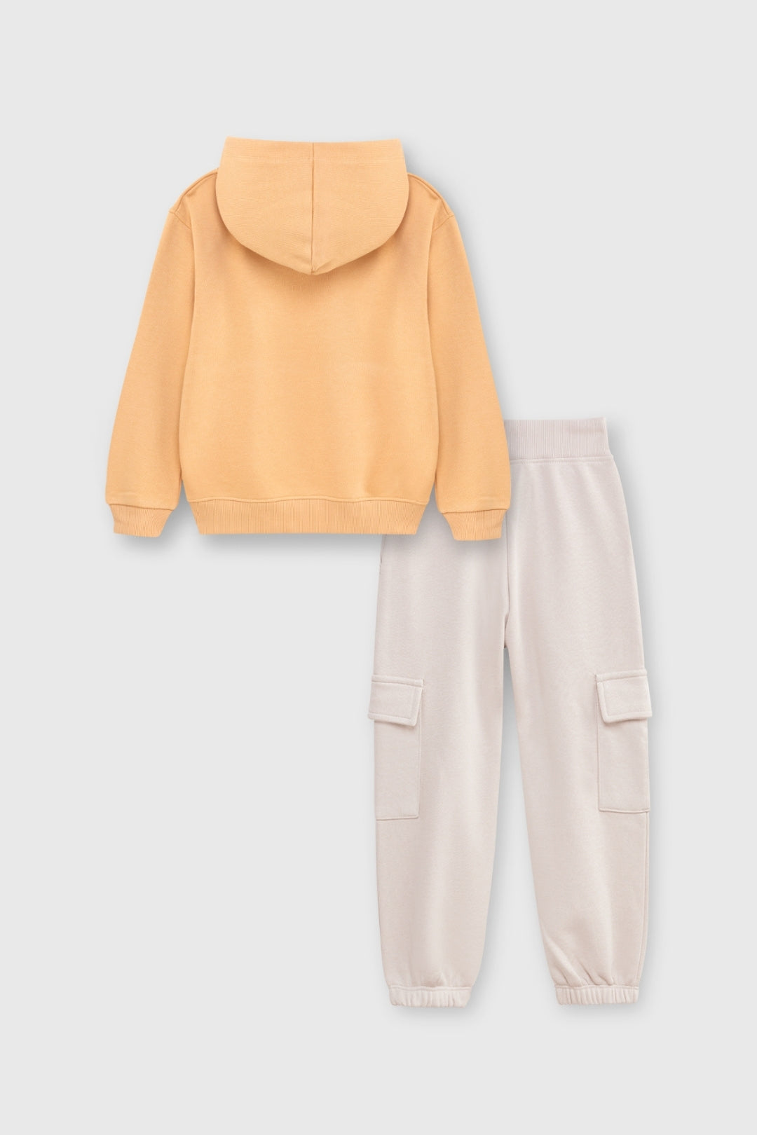 Kids 2-Piece Fleece Tracksuit Set – Hooded Sweatshirt & Cargo Joggers