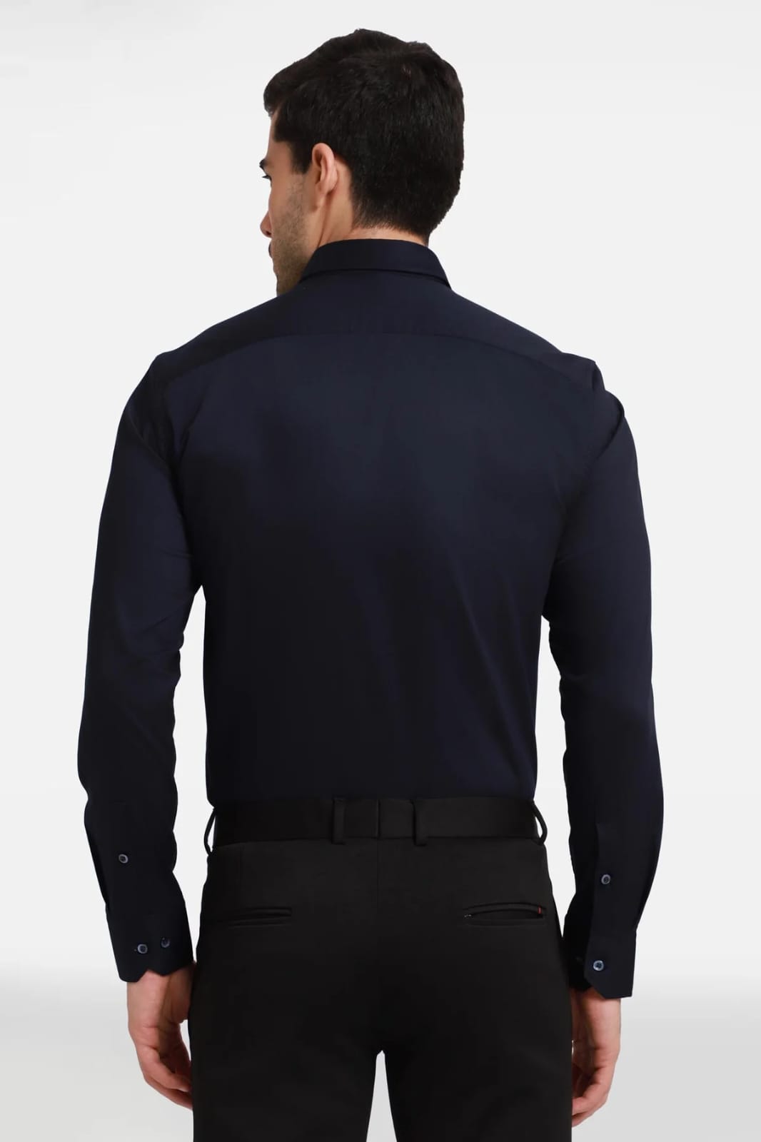 Men’s Luxury Dark Navy Hand-Embroidered Panther Motif Designer Shirt