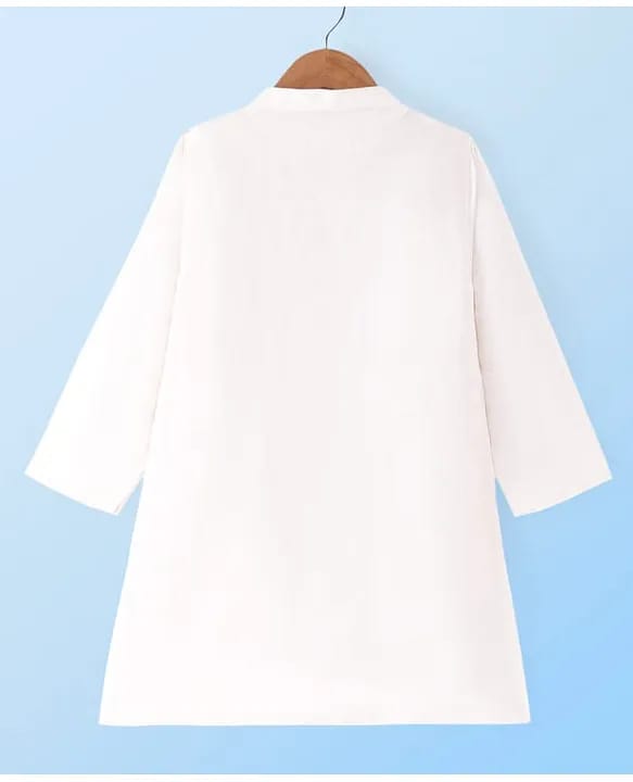 Baby & Toddler Boys Classic White Kurta and Dhoti Set with Traditional Zari Borders
