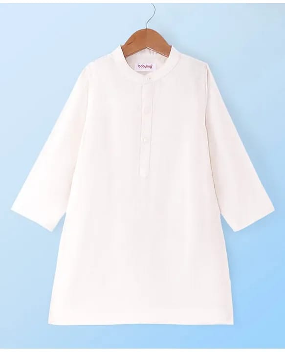 Baby & Toddler Boys Classic White Kurta and Dhoti Set with Traditional Zari Borders