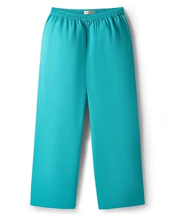 Girls Bright Pink & Turquoise Layered Spaghetti Top with Palazzo 2-Piece Ethnic Set