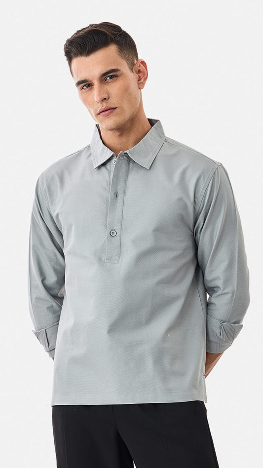 Men's Popover Polo Shirt / Half-Button Shirt