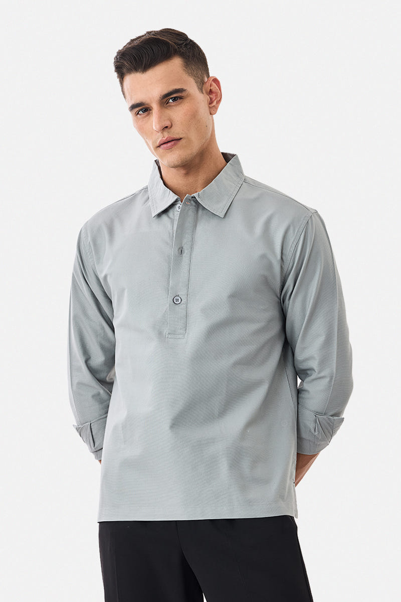 Men's Popover Polo Shirt / Half-Button Shirt