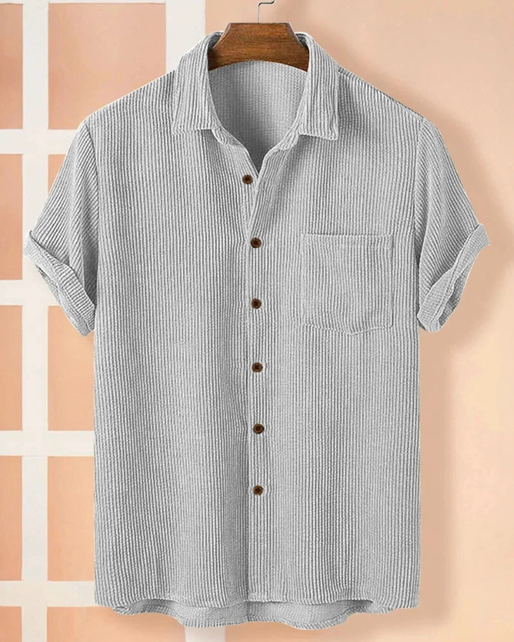 Men’s Textured Casual Shirt – Short Sleeve