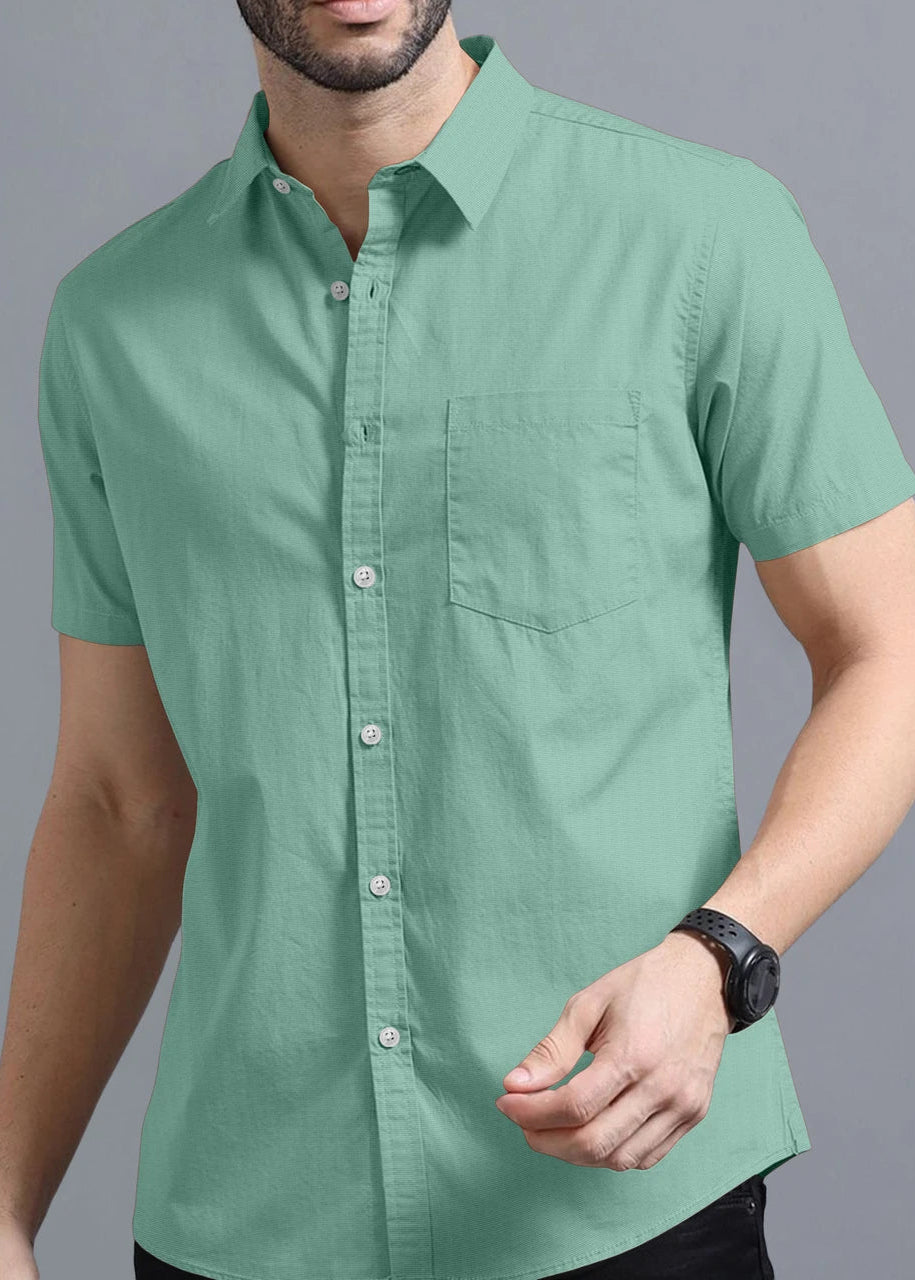 Men’s Solid Casual Shirt – Short Sleeve